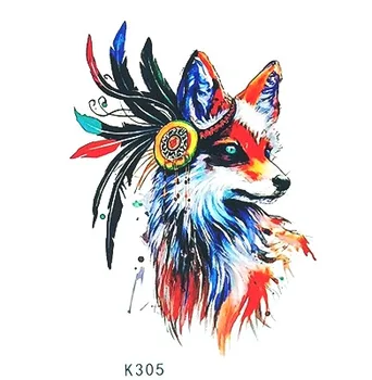Atsparus vandeniui Laikina Tatuiruotė Lipdukas akvarelė fox tatto lipdukai 