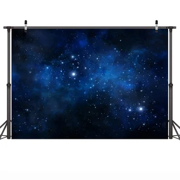 Mėlyna Žvaigždėtas Dangus Fotografijos Fonas Šmėžavimas Little Star Gimtadienio Bacckground Dekoro Visatos Nuotykių Photocall Rekvizitai