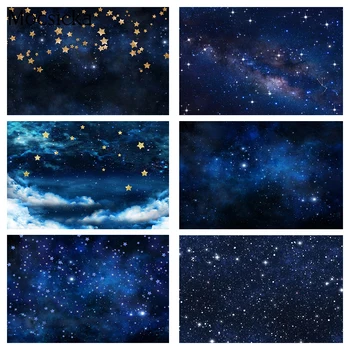 Mėlyna Žvaigždėtas Dangus Fotografijos Fonas Šmėžavimas Little Star Gimtadienio Bacckground Dekoro Visatos Nuotykių Photocall Rekvizitai