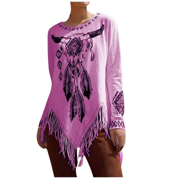 Rudenį Moterų Sexy Off Peties Palaidinė Marškinėliai 2020 Elegantiškas Gėlių Spausdinti Megztinis Viršuje Lady 5XL Atsitiktinis ilgomis Rankovėmis Streetwear Blusa