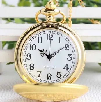 Naujas Mados kvarco aukso Tuščiaviduriai iš gėlių Flip laikrodis moteris papuošalai Karoliai kišeniniai laikrodžiai, dovana,