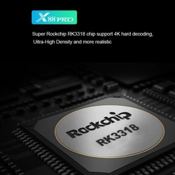 X88 PRO Smart Android 9.0 TV Box Rockchip RK3318 Keturių Branduolių 64 Bitų 4K UHD VP9 H. 265 4GB +64GB 2.4 G / 5G WiFi HD Media Player(ES P