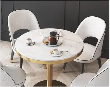 Šiaurės stalas ir kėdė derinys šviesos prabangus marmuro lentelė hotel priėmimo pardavimų biuras lentelė atsitiktinis kavos staliukas