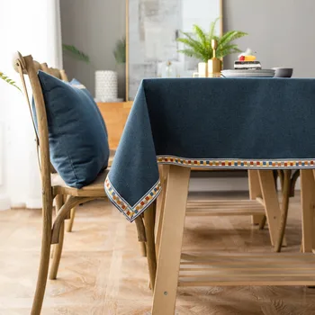 Pilka staltiesė modernaus stiliaus staltiesė mėlyna dulkių dangtelį 140*200cm poliesteris&medvilnės audinio žalia spalva namų kavinė dekoro 10 dydis