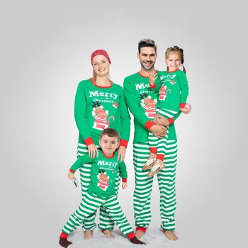 Naujas Kalėdos, Kalėdos Šeimos Atitikimo Pižama Nustatyti Suaugusiųjų Vaikų Sleepwear Tėvas, Motina, Dukra Elnias Dryžuotas Spausdinti Naktiniai Drabužiai