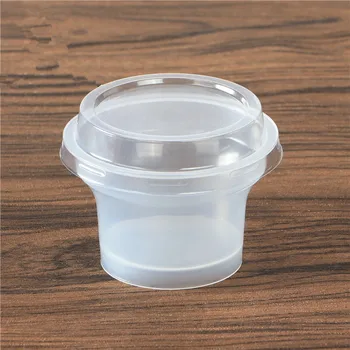 50pcs 75 ml vienkartiniai pudingas puodelis su dangteliu virimo plastikinių pieno želė taurės mažų želatinos taurės mousse cake skaidrus jogurto puodelis