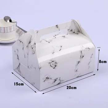 Kraft Popierius Kepimo Pakavimo Dėžutė Nešiojamų Konditerijos Box Dovanų Dėžutėje Tortas Slapukas inde su Rankena W8250
