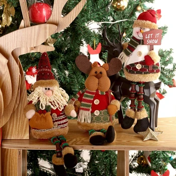 3PCS Kalėdų Pliušiniai Žaislai Mielas Kalėdų Senelis, senis besmegenis Elnių Lėlės Kalėdos Karolius, Kalėdų Eglučių Papuošalai