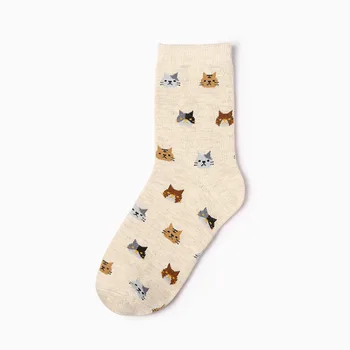Naujų gyvūnų animaciją kačių medvilnės, žakardinės ponios kojinės puikus kokybės Wen Čing saldus Japonijos Japonų laukinių meno mėgėjams mielas sokken