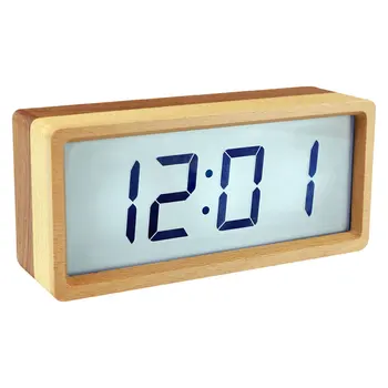 Šiaurės, Šviesos Medienos Elektroninis Skaitmeninis Laikrodis-Žadintuvas Kūrybos Kvadrato Formos Silent Alarm Clock Namų Studentų Miegamojo Puošimas MM60NZ