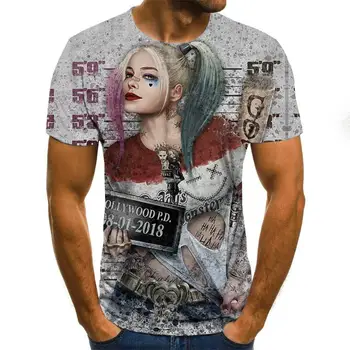 Karšto Mens siaubo, T-marškinėliai Naujas Vasaros vyriški trumpomis Rankovėmis T-shirt Mados Atsitiktinis 3D Atspausdintas Zombie Roko marškinėlius treetwear T-shirt