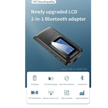 Bluetooth 5.0 Imtuvas Siųstuvas LCD Ekranas 3.5 mm AUX USB Dongle Stereo Muzikos Belaidžio o Adapteris, skirtas PC TV Ausinių Automobilį