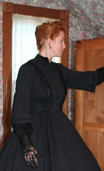 Istorijos!Klientų padarė Black Viktorijos suknelė 1860 m pilietinio karo Suknelė Scarlett Teatro Kostiumas Helovinas Renesanso Suknelė V-488