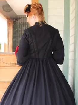 Istorijos!Klientų padarė Black Viktorijos suknelė 1860 m pilietinio karo Suknelė Scarlett Teatro Kostiumas Helovinas Renesanso Suknelė V-488