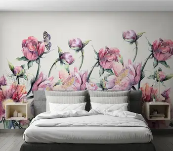 Foto tapetai užsakymą neaustinių Rose butterfly 3d sienų freskomis tapetai kambarį, namų tobulinimas, šiuolaikinių tapetų