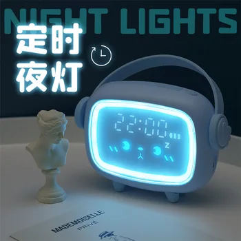 LED Laiko Žadintuvas Miegamasis Silent Mados Skaitmeninis Melodija Streso Aikštės Studentų Mielas Žadintuvas, Šviesos Laikrodis DF50AC