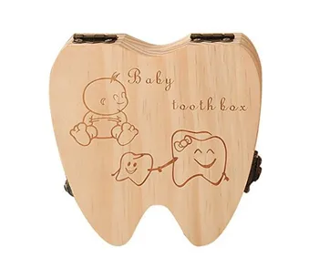 20pcs Baby Girl Berniukas Dantų Lauke Organizatorius Kūdikių Išsaugoti Pieno Dantų Medienos Saugojimo Dėžutė Dantų Formos Nuomonės Rinkti lin3878