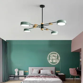 Šiaurės ins karšto modernaus minimalistinio kambarį lempos asmenybės LED siurbimo dvejopo naudojimo kūrybos medienos meno valgomasis, miegamasis lempos