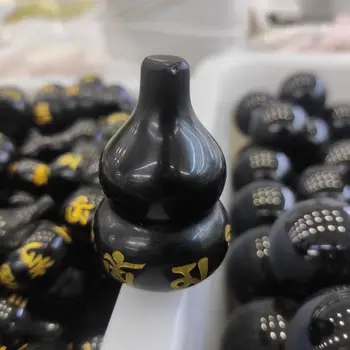 3pcs ranka raižyti natūralus juodas obsidianas moliūgas chakra fengshui reiki healing kristalai, akmenys, namų dekoro