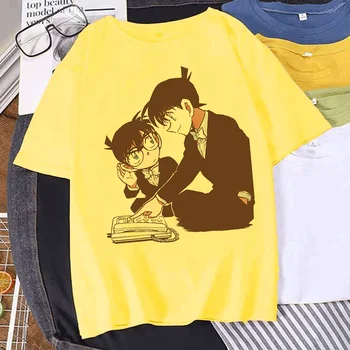 Japonijos Conan - Detektyvas Populiarus Anime Cosplay Atsitiktinis Juokinga Atspausdinta Marškinėliai Kostiumas Dienos Suaugusiųjų Vasaros Drabužių