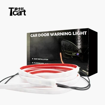 Tcart 2vnt Automobilių Durų Atidarymo Įspėjimas LED Šviesos Juostelės 120cm Teka šviesos, Stabdžių Galinis Susidūrimo Saugos Šviesos
