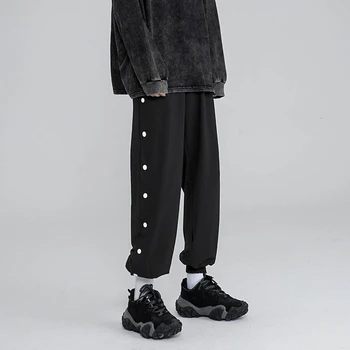 Rudenį Medvilnės Sweatpants Vyrų Mados vientisos Spalvos Atsitiktinis Kelnės Vyrams Streetwear Laukinių Prarasti Poilsiu Track Pants Mens M-2XL