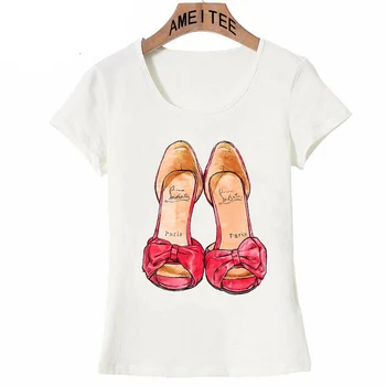 Vintage Mados Paryžiaus T-Shirt man Reikia Paprasto Paryžiaus Raudoni Batai, Batų Savo Partijos Moterims Marškinėliai Juokinga Meno, Dizainas, Stalviršiai, Atsitiktinis Tees