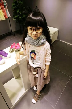 2018 m. pavasarį naujas korėjos mergaičių drabužiai vaikams, kūdikių asmenybės animacinių filmų spausdinti ilgomis rankovėmis T-shirt dugno marškinėliai