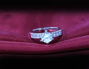 Kalėdų Dovana! M. Naujos Mados Sidabro Šešių Letena Cirkonis Elegantiškas Moteris Vestuvinį Žiedą