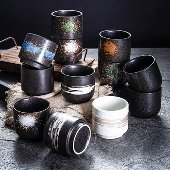 Arbatos puodelis Retro Ceremonija keramikos restoranas, Japonų ir korėjiečių lankstymo šeimos Matti underglaze spalva