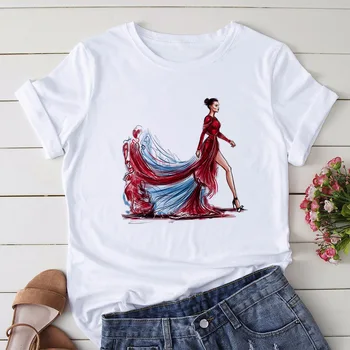 Estetinės Moterų Mados Mergaičių 90s Marškinėlius Harajuku Spausdinti Grafinis Vasaros T-shirt Viršuje Tee Moterų 2020 M. Vasarą 
