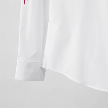 Kaukolė Galvos Linijos Modelis Atspausdintas vyrų marškinėliai Prabangių vyrų drabužiai ilgomis rankovėmis Slim Prekės ženklo Elementas Dizainas Verslo mens suknelė marškiniai