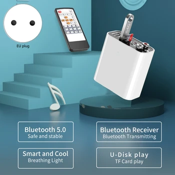 Bluetooth 5.0 Siųstuvas ir Imtuvas 2-In-1 Bevielis 