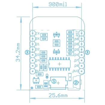 ESP8266 ESP-12 ESP-12F NodeMcu Mini D1 Modulis WeMos Lžūu 4M Baitų WLAN Wi-fi Plėtros Suderinama su WeMos Mini