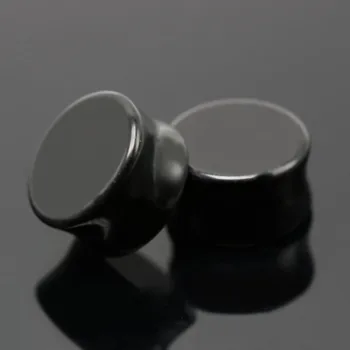 2vnt mados obsidian black STONE ausies gabaritas kištukų 6-16mm plėtra neštuvais tunelio siaurėjantys auskarai anti-alerginių papuošalai