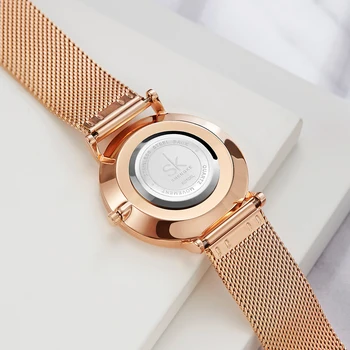 SHENGKE Diamond Prabanga 2019 Žiūrėti Moterų Laikrodžiai Top Brand Prabanga Rose Gold moteriški Laikrodžiai Ponios Žiūrėti Laikrodis montre femme