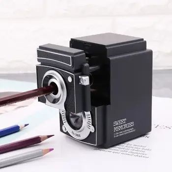Retro Vintage Camera Stiliaus Pieštukų Drožtukas Mechaninė Vadovo Ranka Prisukamas Raštinės reikmenys Studentų Dovana DXAB