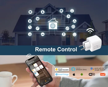 Smart Plug ES 16A Lizdas WiFi Laiko Funkcija Galia Stebėti Tuya smart gyvenimo Apple Homekit APP Kontrolės Dirbti Su Alexa, Google