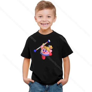 Vasaros Vaikų Kirby Kovotojai 2 T Shirt Bamblys Animacinių filmų T-marškinėliai Berniukams, Mergaitėms, Vaikams, Anime Marškinėlius Harajuku Streetwear Paaugliams Camiseta