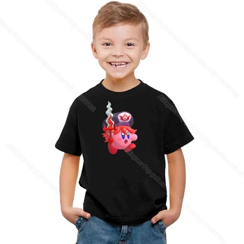 Vasaros Vaikų Kirby Kovotojai 2 T Shirt Bamblys Animacinių filmų T-marškinėliai Berniukams, Mergaitėms, Vaikams, Anime Marškinėlius Harajuku Streetwear Paaugliams Camiseta