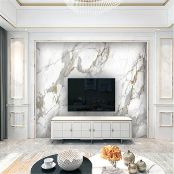 Milofi fono sienos custom high-definition atmosferos paauksuota džiazo balto marmuro didelis tapetai, freskos
