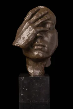 Menai, Amatai, Vario Nouveau Meno Antikvariniai Bronzos Statula Abstraktus Žmogaus Veido Mąstymo Bronzos skulptūra Naujas Punktas Modernių Namų Decorat