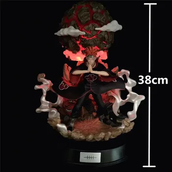 38-42cm Naruto Akatsuki Ataman GK Gali Šviesti Mergelė Būdas Skausmas, Scena, LED Lempos, PVC Statulėlės Pav Kolekcines Modelis Žaislas dovanos