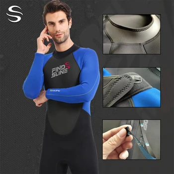 Vyrai povandeninės medžioklės 3mm wetsuits neopreno vienas gabalas scuba nemokamai nardymo kostiumai, skirti šalto vandens plaukimo Sporto