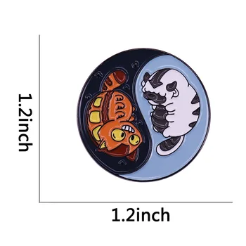 Avatar The Last Airbender Mano Kaimynas Totoro sutrinkite iki kinijos meno Yin Yang Apkalbų emalio pin sagė Ghibli Geek, Vėpla dovana, papuošalai