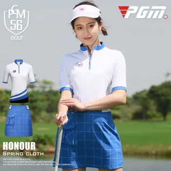 2018 PGM golfo drabužiai ponios Kvėpuojantis Vasaros T-shirt trumpas rankovėmis palaidinė Grotelės trumpas sijonas Minkštas Plonas sportinis kostiumas, dydis XS-XL