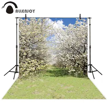 Allenjoy fotografijos fone pavasario sodo gėlių, medžių, saulės fone photobooth foto studija prop šaudyti audinys