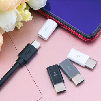 6Pcs C Tipo Adapteris Mini Micro USB į USB C 3.1 Android Duomenų Kabelis Konverteris Xiaomi4C Lg G5 