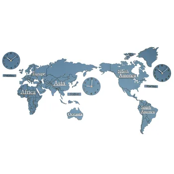 Didelis Sieninis Laikrodis, Medinės Pasaulio Žemėlapyje Kūrybos Laikrodžio Mechanizmas Lipni sieninis laikrodis Lipdukas Kambarį Zegar Namų Dekoro FZ564