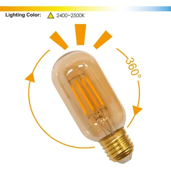 Derliaus 4W T45 LED Vamzdiniai Kaitinimo Lemputės Edison E27 Retro LED, Kaitinamosios Lempos, Šiltai Balta 400Lm Pakeisti 40W Kaitrinę